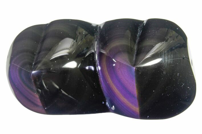 Polished Rainbow Obsidian Double Heart - Mexico #362215